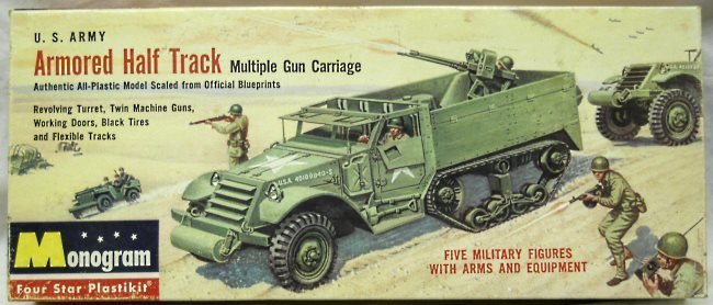 Monogram 1/35 US Army Armored Half Track Multiple Gun Carriage - Four Star Issue, PM23-149 plastic model kit